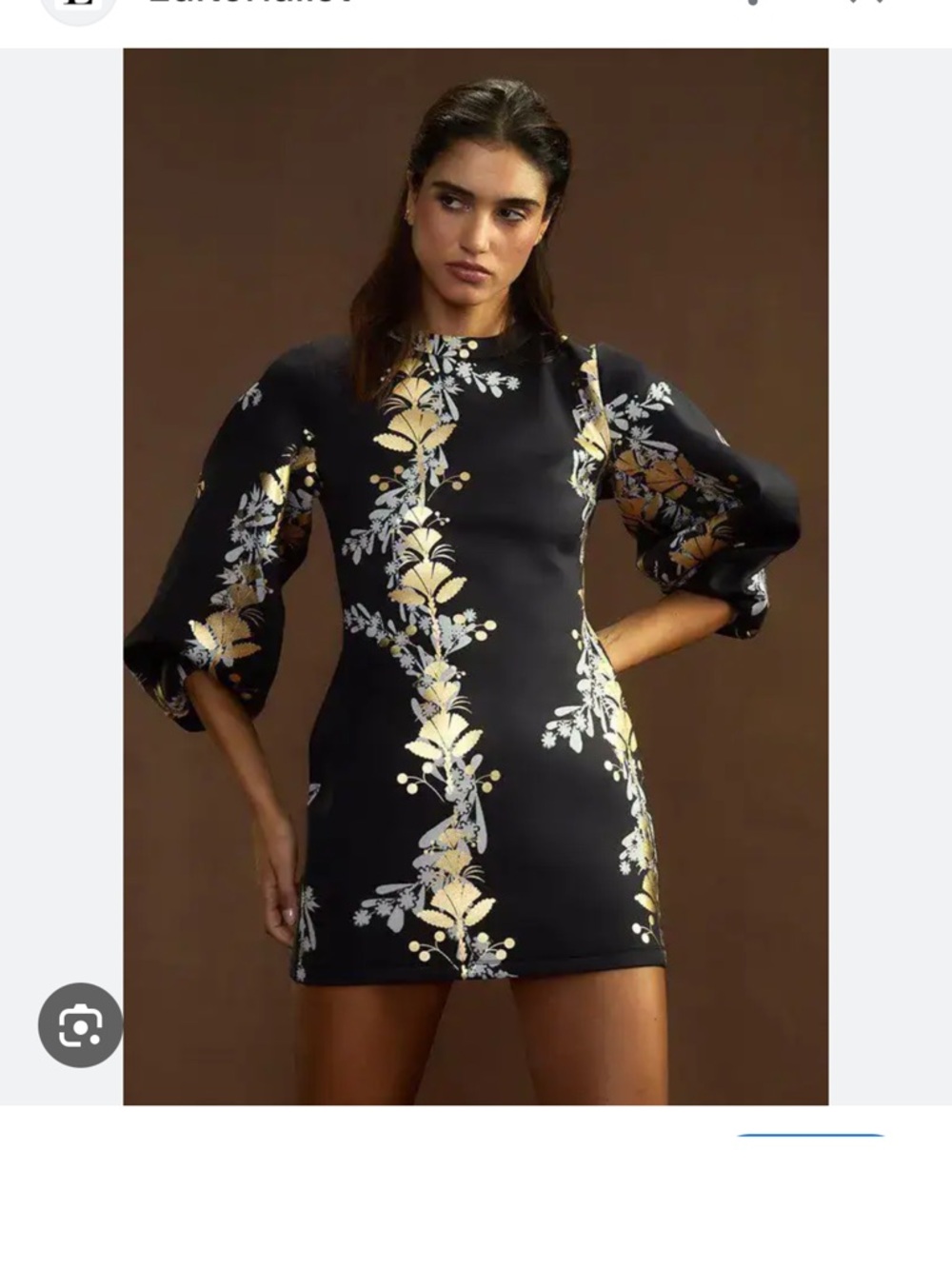 Cynthia Rowley Gold Bonded Foil Dress size small
